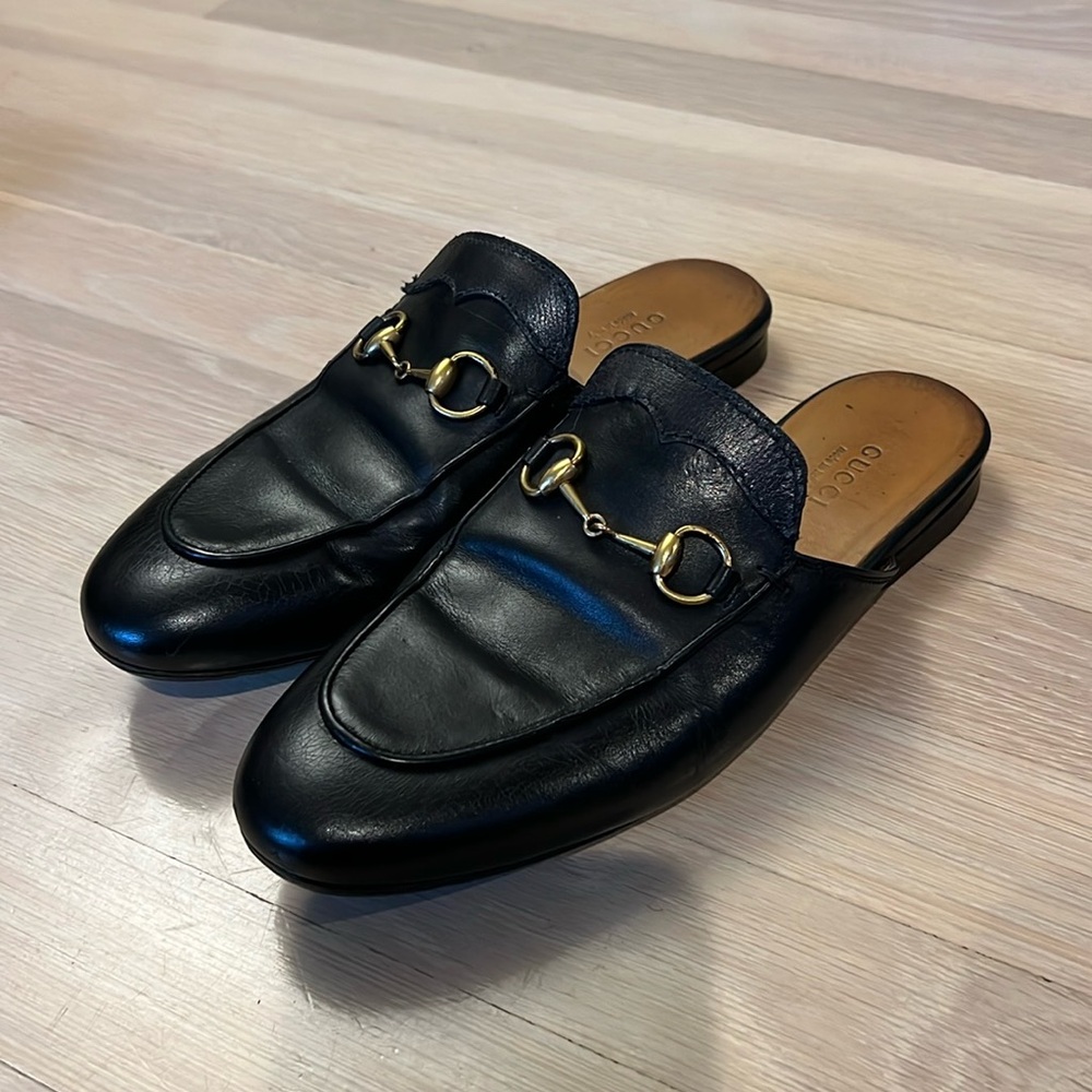 Gucci Princetown Leather Mules Size 36.5